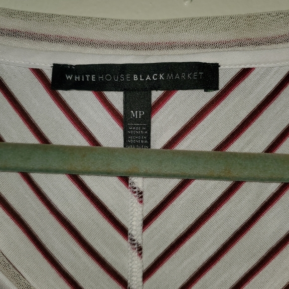 White House Black Market Medium Petit white t-shirt with red stripes. New, never - Picture 2 of 2